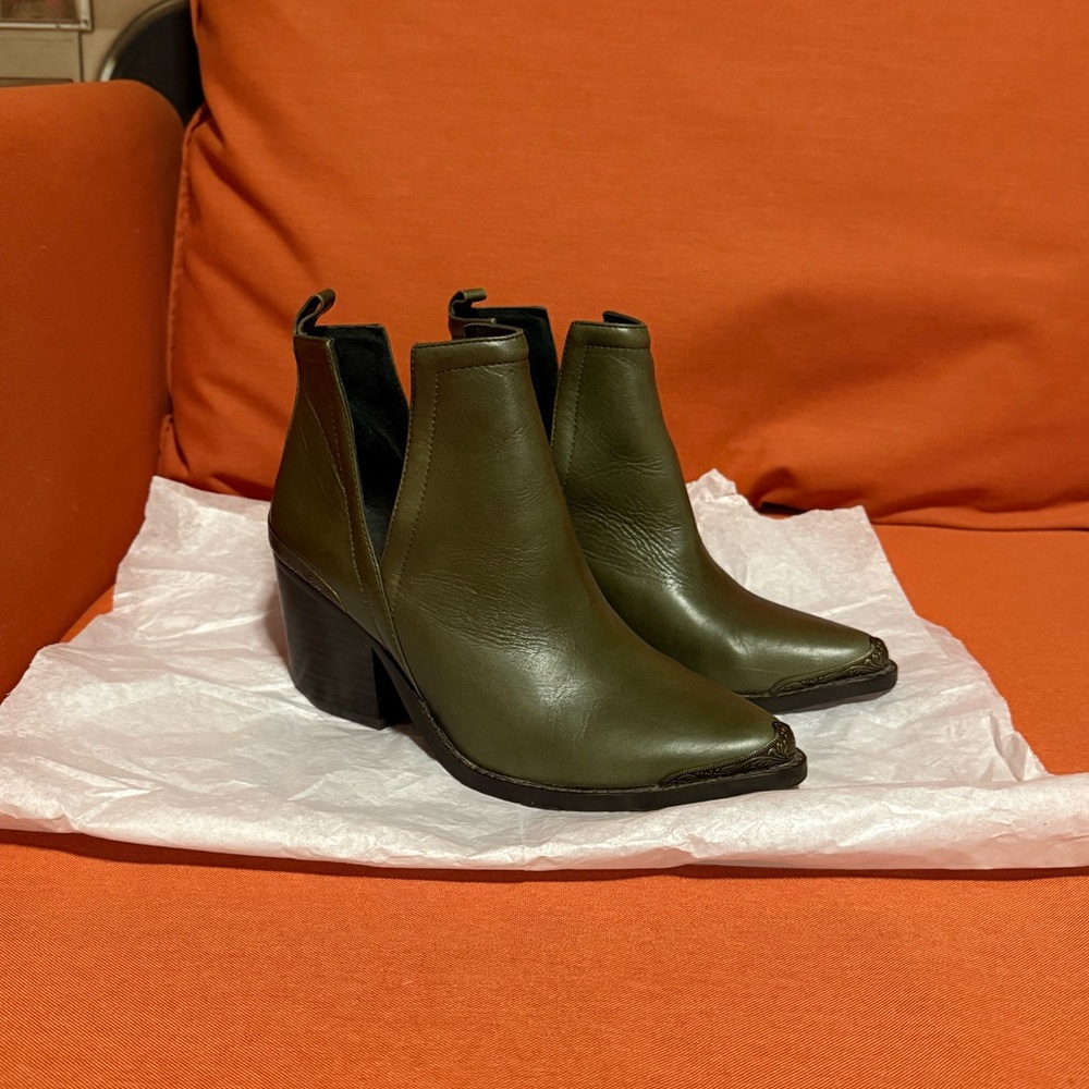 Green Jeffrey Campbell Cromwell Cutout Boots